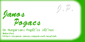 janos pogacs business card